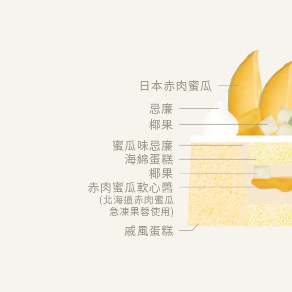 日本北海道赤肉蜜瓜Cake Light