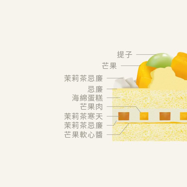 芒果茉莉茶寒天蛋糕