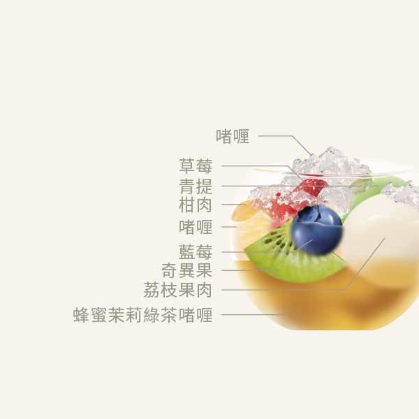 雜果蜂蜜茉莉綠茶啫喱杯